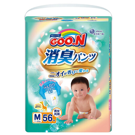 日本进口 大王（GOO.N）消臭拉拉裤 M56 7-12kg