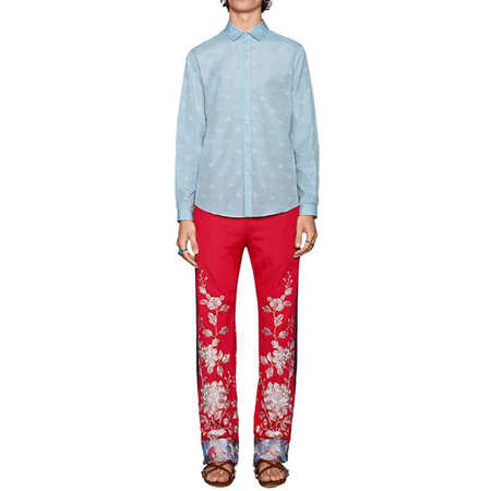 gucci 古驰 男士印花休闲裤 415743 x5927 6511 红色 xl
