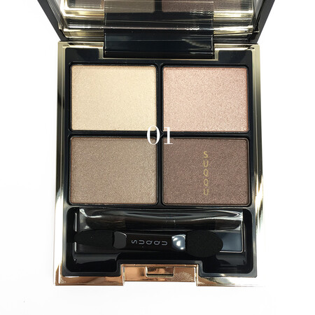 suqqu 晶彩立体眼影盘四色眼影 01# 优芍药