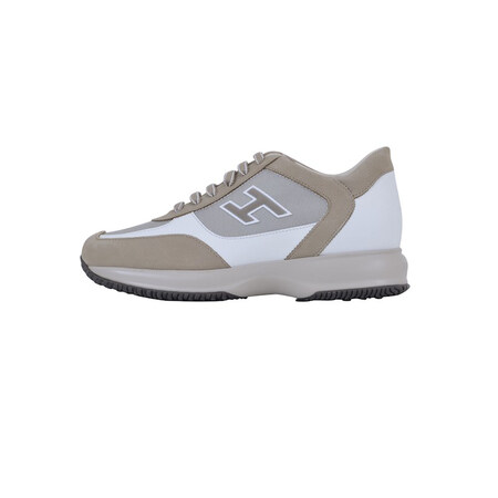 hogan/霍根男士卡其色白色牛皮拼接h标运动休闲鞋 卡其色 5