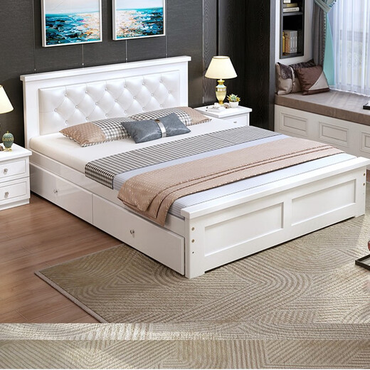 森香堡 床实木床1.8米双人床单人床实木1.