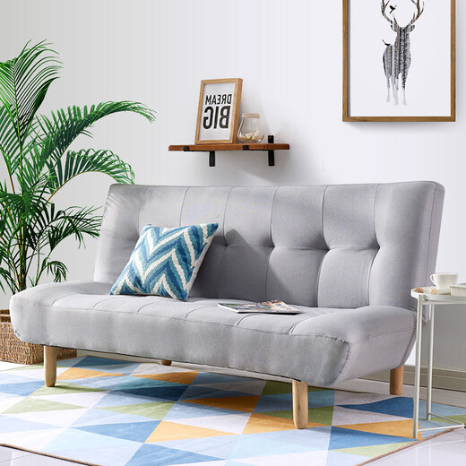 【京东转卖】华恺之星 沙发床 多功能两用沙发床 实木布艺双人折叠