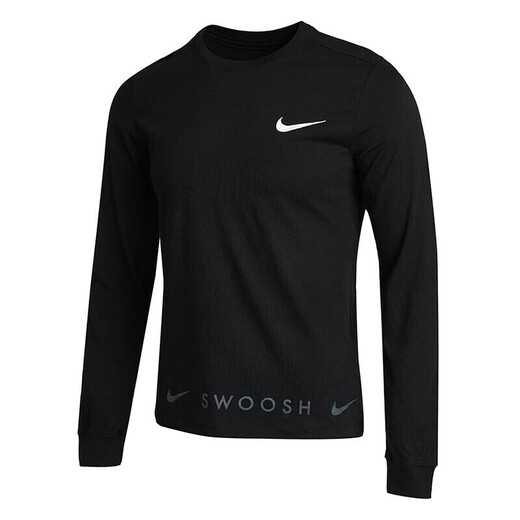耐克nike 男子 长袖 tee ls swoosh 套头衫 da0336-010黑色xl码