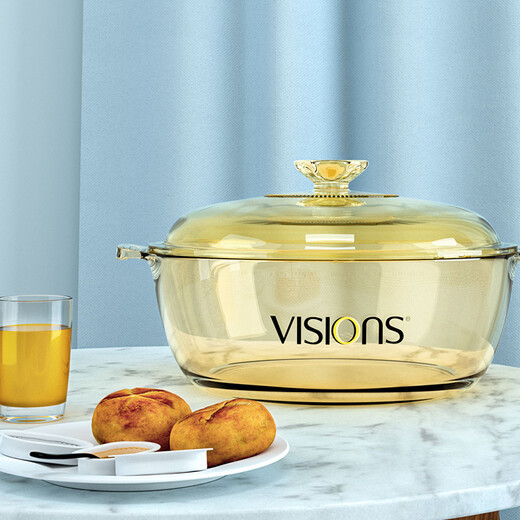 康宁(visions)4.1l晶莹系列透明玻璃汤锅炖锅vs-41-jy/jd