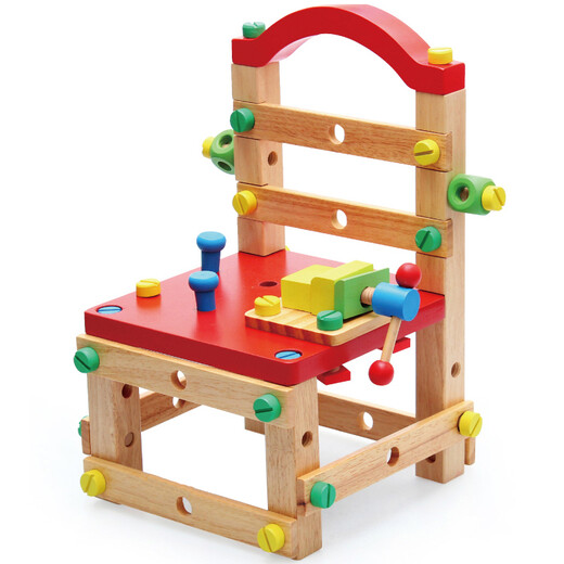 幼得乐螺母组合拆装玩具男孩拼装拆卸木制螺丝车玩具儿童组装拆