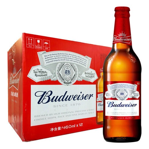 百威(budweiser)啤酒 大瓶装 460ml*12瓶