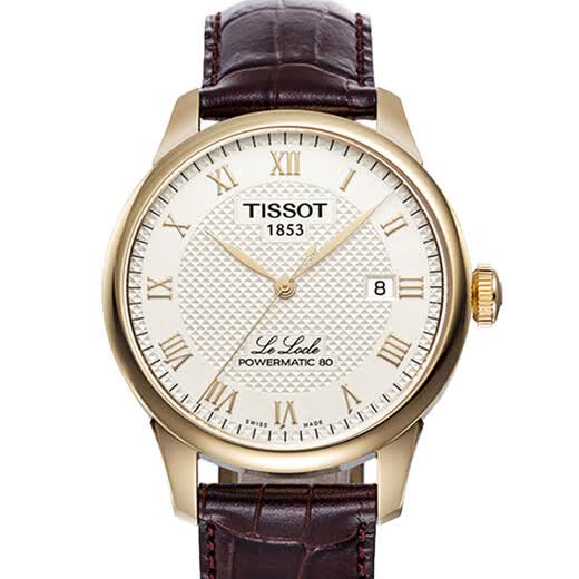 tissot天梭手表经典力洛克系列皮带自动机械男表t0064073626300
