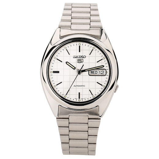 日韩表 精工(seiko)手表 5号机械表不锈钢双日历夜光防水自动表男表