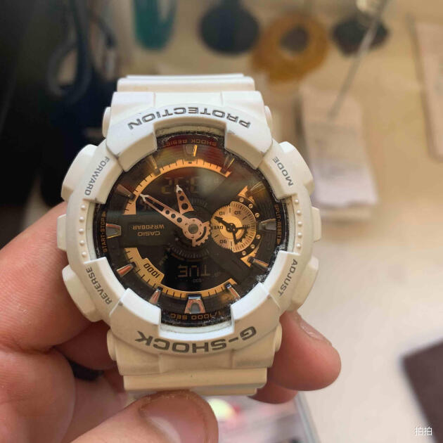 g-shock大表盘双显黑金电子表多功能防震防水运动手表 白玫瑰金ga-110