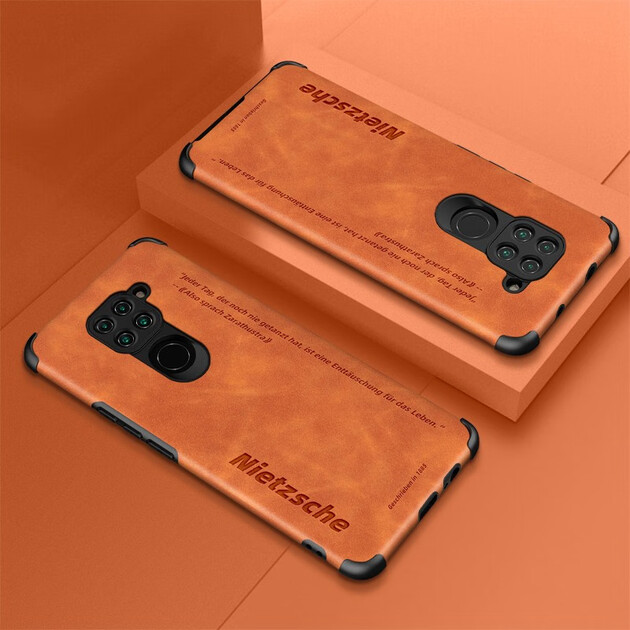 zobig【配钢化膜】红米10x 4g手机壳防摔 复古皮纹 磨砂保护壳 柔软防