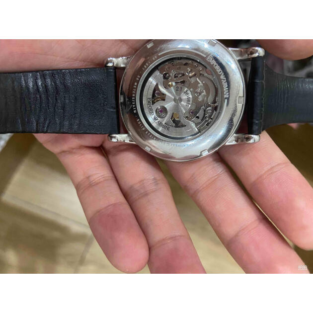 阿玛尼( emporio armani)手表 商务时尚全自动机械镂空男士机械腕表