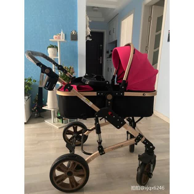 teknum 婴儿推车高景观童车 宝宝可坐可躺双向避震折叠bb轻便手推车