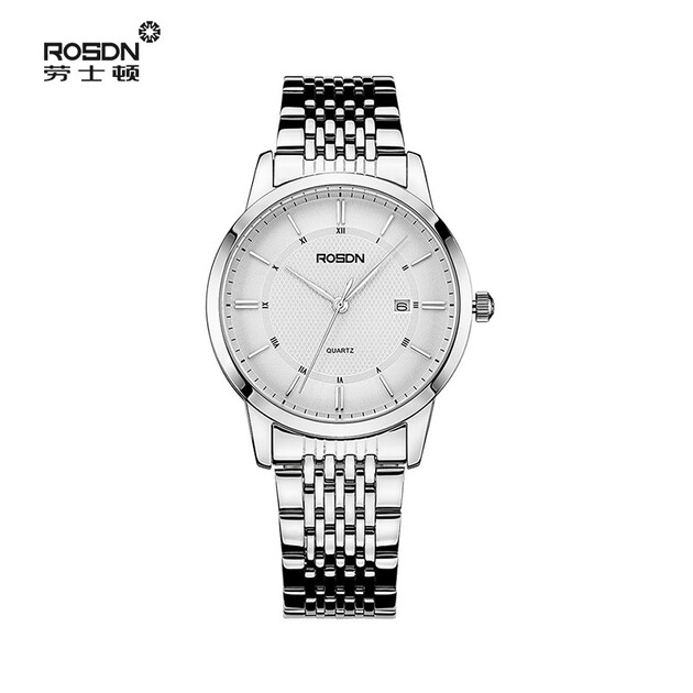 劳士顿rosdn手表石英情侣表钟表男表白盘钢带g3150staw