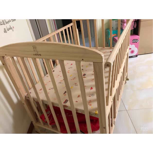 hd小龙哈彼 婴儿床多功能实木无漆新生儿宝宝童床 可加长拼接大床可做