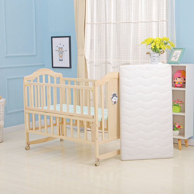 婴儿床 实木无漆环保宝宝摇篮童床多功能新生幼儿bb床 可对接大床可