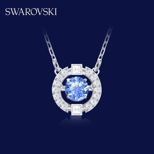 swarovski 施华洛世奇 蓝色 耀动的心 sparkling dance 项链女 锁骨链