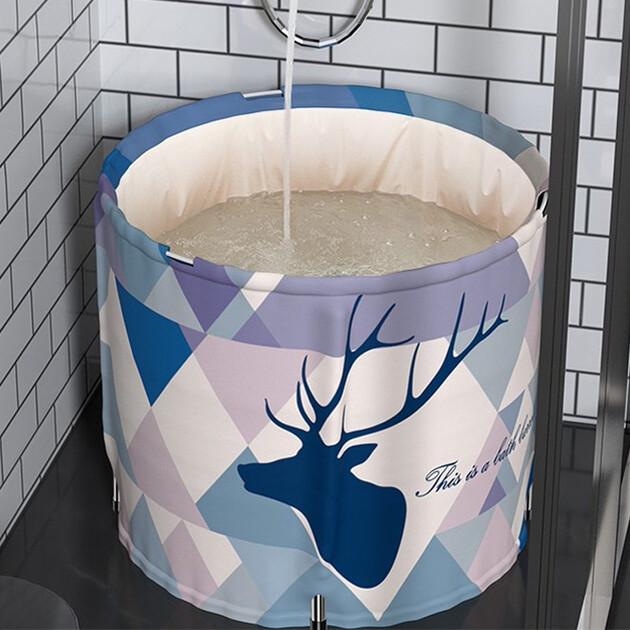 福天使泡澡桶折叠浴桶成人洗澡桶全身大人浴缸沐浴桶加厚保温大号家用