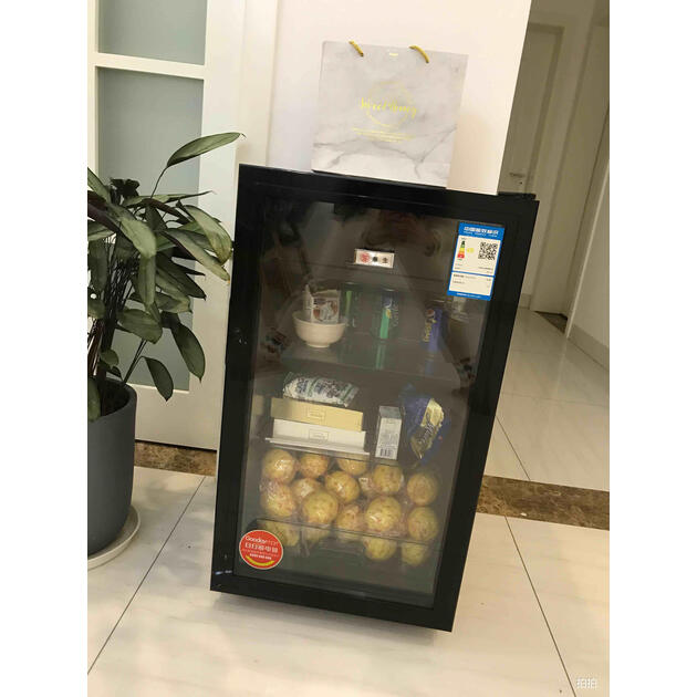 华生(washon)单门小电冰箱小型迷你酒柜冰吧冷藏柜透明玻璃门展示柜