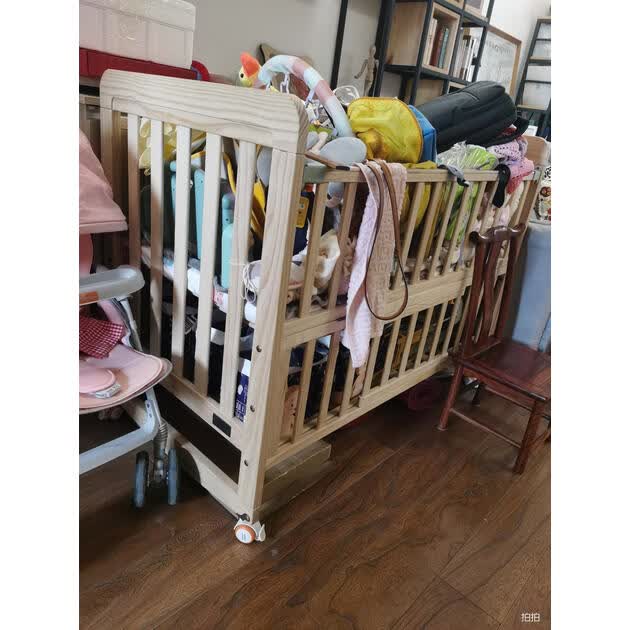 babycare 婴儿床 宝宝实木拼接大床 多功能新生儿摇篮床bb床 预售7月4