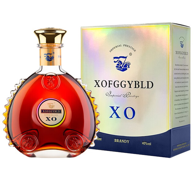 法国原酒进口xo洋酒白兰地皇家旗兵金樽40度礼盒装 500ml(毫升) 一瓶