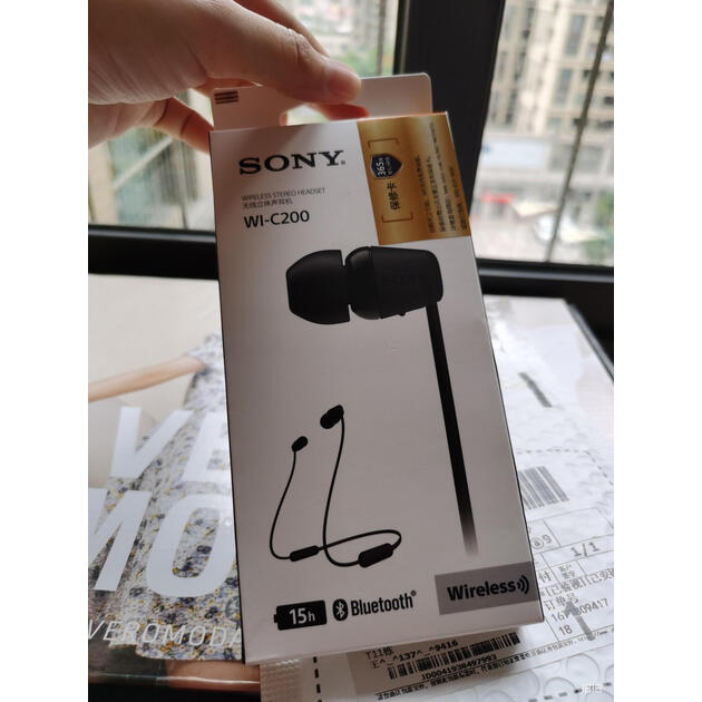 索尼sonywic200无线入耳式立体声耳机手机耳机颈挂线控黑色