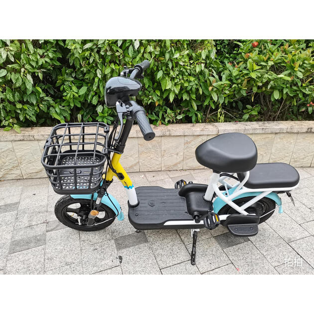 爱玛aimatdt1141z小金刚电动车电动自行车铅酸电池真空胎4812源彩浅蓝