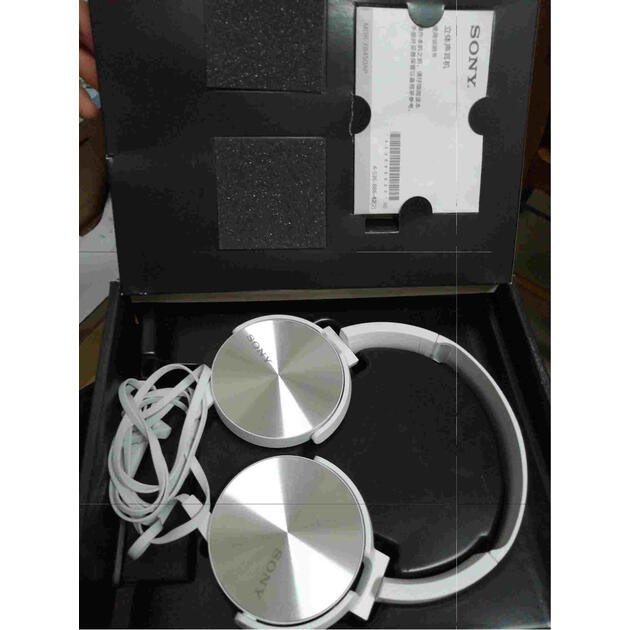 索尼(sony)mdr-xb450ap 重低音 立体声耳机 白色