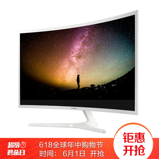 【京东配送】三星(samsung)c32f395fw 31.5英寸1800r曲率曲面显示器