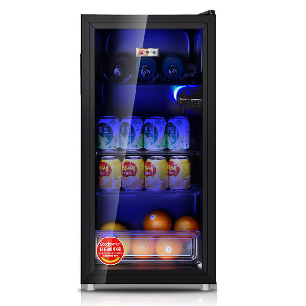 华生(washon)单门小电冰箱小型迷你酒柜冰吧冷藏柜透明玻璃门展示柜