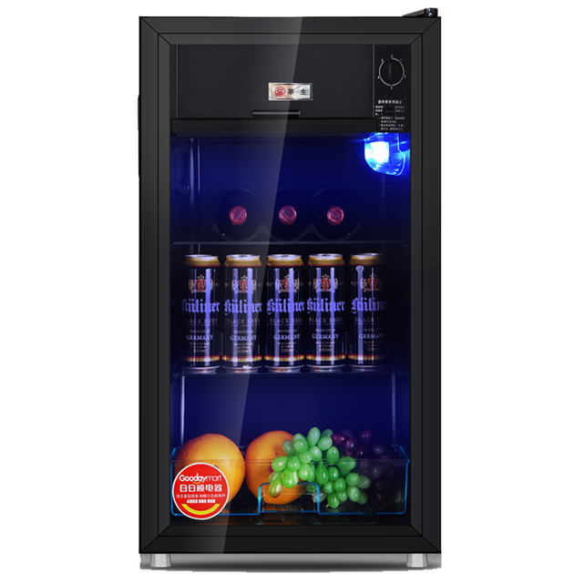 华生(washon)单门小电冰箱小型迷你酒柜冰吧冷藏柜透明玻璃门展示柜