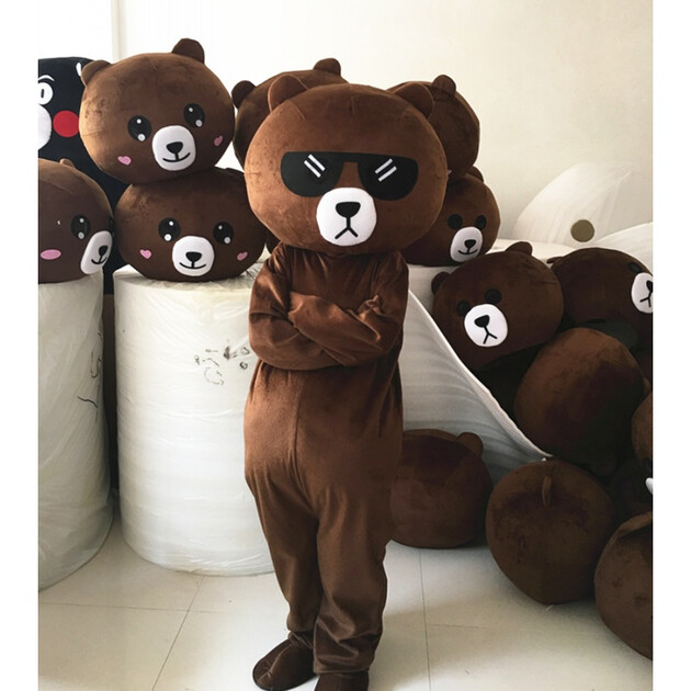抖音布朗熊卡通人偶服装行走网红熊卡通玩偶传单熊搞笑跑腿熊抖音耍酷