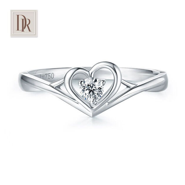 dr darry ring 求婚结婚钻戒佩戴女 戒指定制 8分i-j色si白18k金