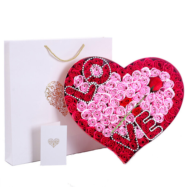 【京东转卖】im hua hua99朵香皂花玫瑰花礼盒装love款保鲜.