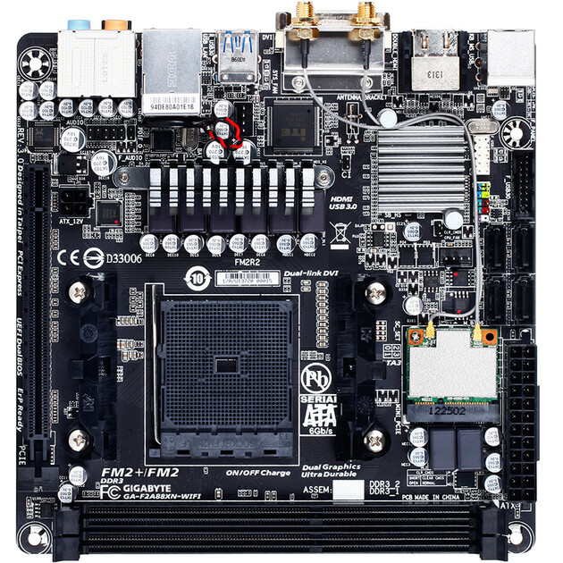 技嘉(gigabyte) f2a88xn-wifi主板 (amd a88x/socket fm2 )