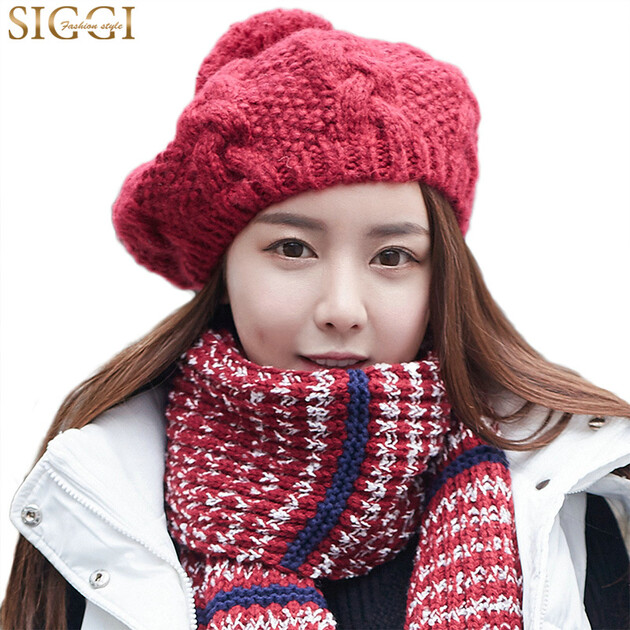 【京东转卖】siggi cm88215 帽子女冬天韩版潮羊毛针织帽可爱毛.