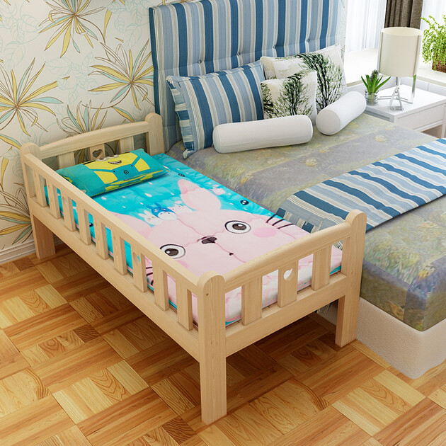 二手床 【京东转卖】欧佑家具 欧佑 实木松木童床婴儿床拼接床原木