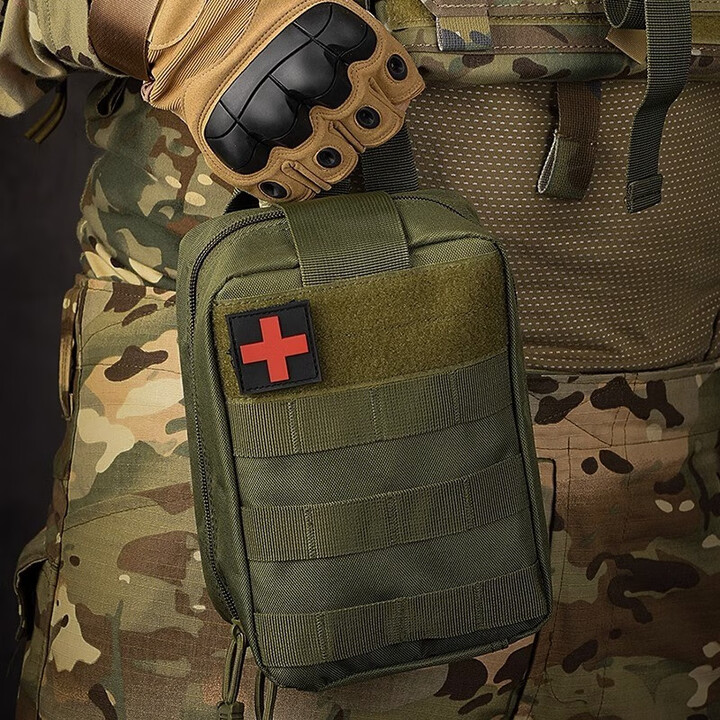 律盾新款便携式户外战术急救包登山露营野营医疗用品收纳包套装车载应 卡其色KC【单包】