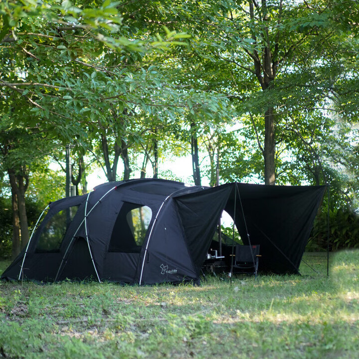 vidalido维达利多户外露营地平线隧道帐一室一厅防雨防晒大型帐篷 地平线 黑色