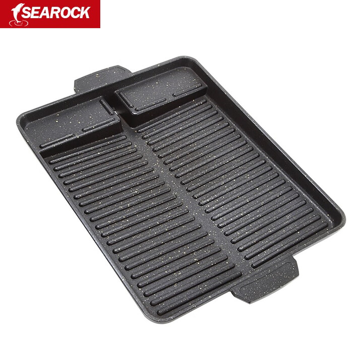 SEAROCK 韩国烤盘韩式烤盘不粘锅烤肉锅圆形烤肉盘厚款圆形烤盘 麦饭石长烤盘CP-22