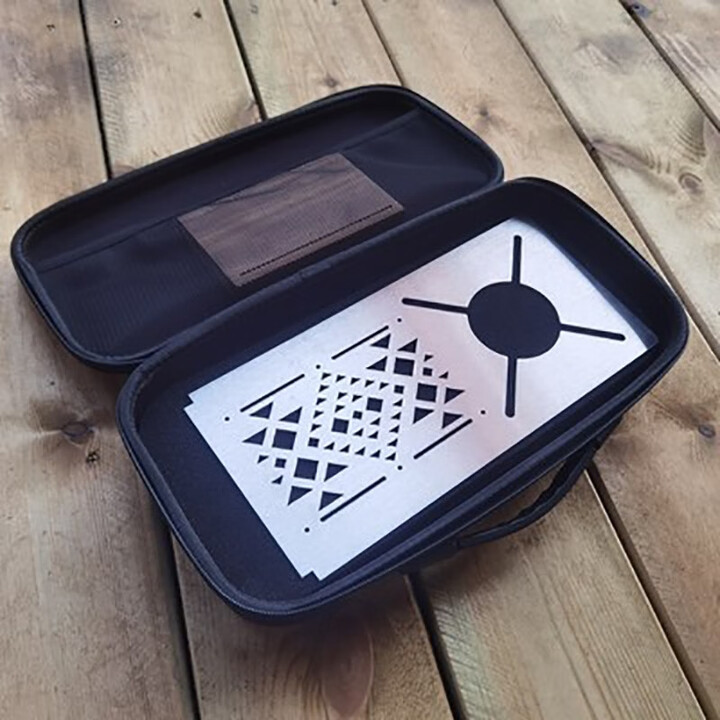 詫祭黑化SOTO310蜘蛛炉隔热桌板 户外露营烧烤野餐不锈钢防风罩 图腾丨银色蜘蛛炉桌板+收纳包