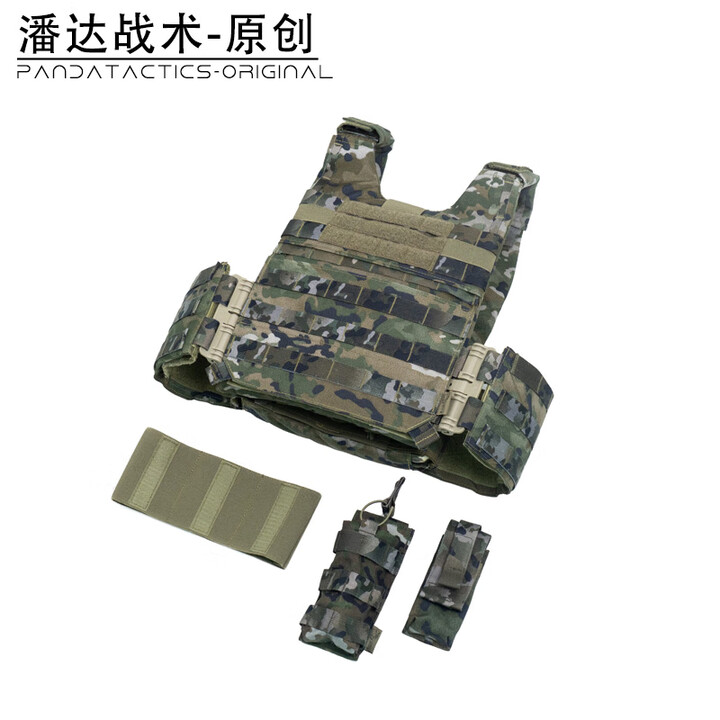 战术潘达PD191战术背心快拔原始袋快拆侧围molle面板丛林荒漠 丛林