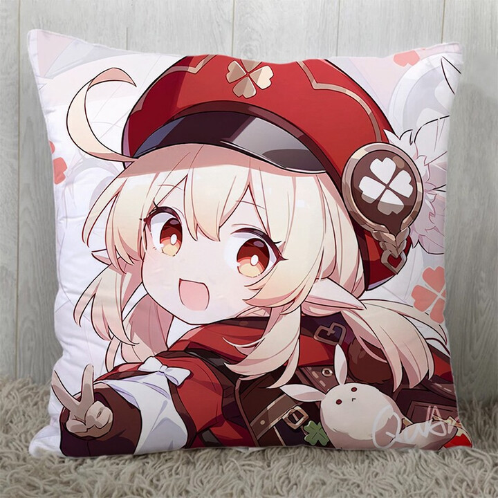 靠枕礼物枕头甘雨刻晴可莉动漫周边定做抱枕来图定制双面不同35x35cm