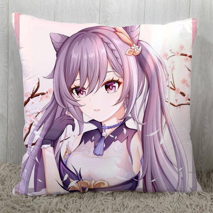 靠垫靠枕礼物枕头甘雨刻晴可莉动漫周边定做抱枕来图定制1435x35cm