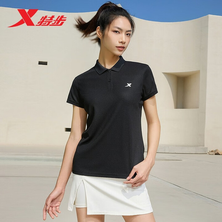 polo衫女短袖夏季新款logo透气速干半袖女装运动翻领t恤短t