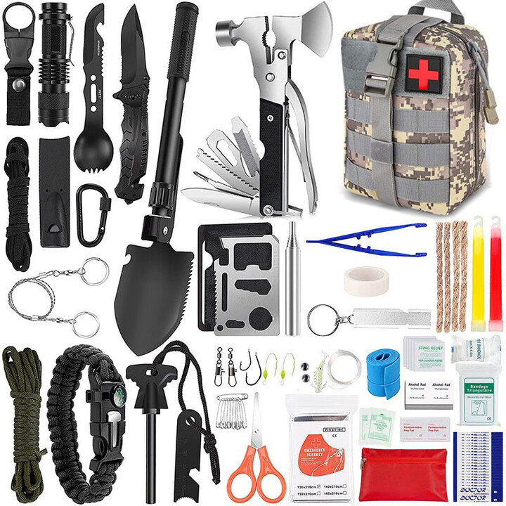 翰阳 户外应急救援装备套装探险登山野营求生工具套装露营野外生存防身用品 ACU迷彩套装