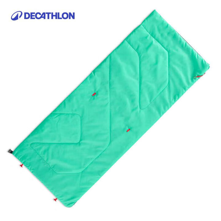迪卡侬儿童睡防踢袋户外露营加厚保暖室内学生午休午睡旅行酒店隔脏 蓝绿色适合20°C(115cm至155cm)