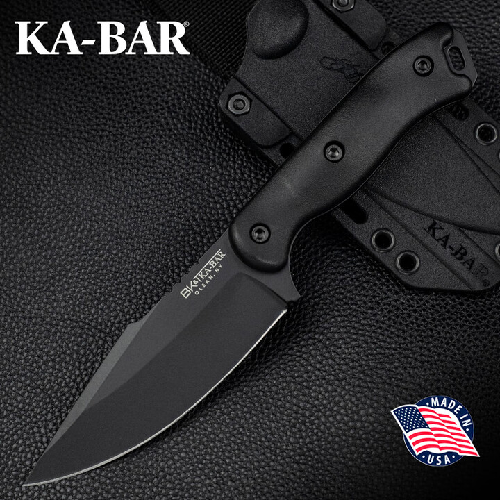 KA-BAR美国进口ka-bar卡巴BK18户外高碳钢战术装备随身便携防卫小直刀 BK18BK  全黑色