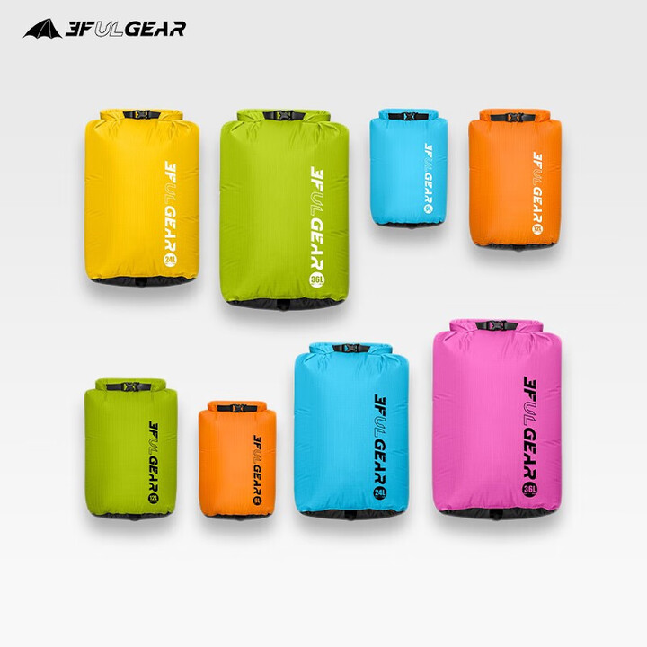三峰出 户外防水收纳袋方底漂流溯溪便携收纳袋 杂物袋衣物手机收纳袋 15D 面料 颜色随机（单个装） 6升（28X34CM)