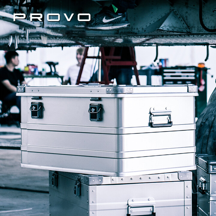 酷麦装备（PROVO）铝箱铝桌折叠箱露营装备收纳车尾箱储物后备车载户外旅行箱 SZ-03铝色3号旅行箱 600*400*300