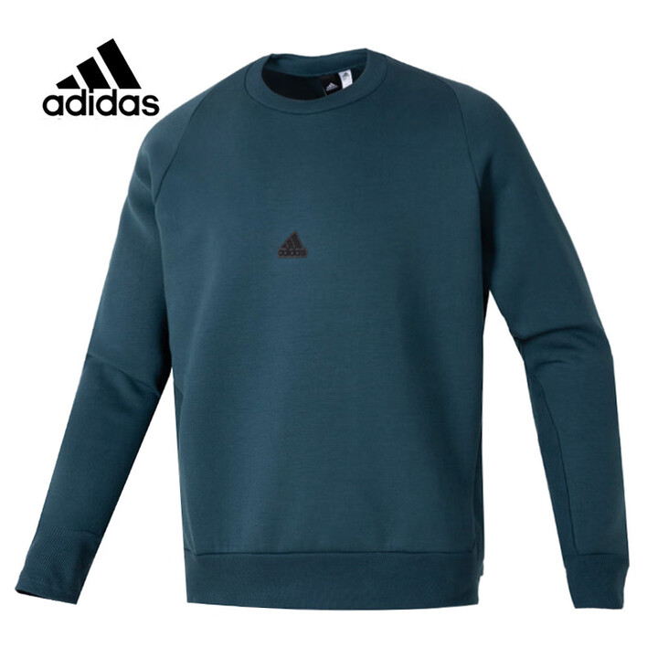 阿迪达斯（adidas）棉质针织衫圆领宽松卫衣男士秋季款百搭休闲上衣 青年长袖套头衫 IN5108/北冰洋蓝 L /180/100A【图片 ...
